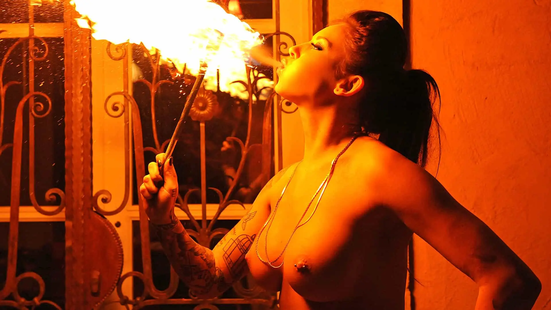 Flaming Hot Pussy: Sexy Pyromaniac Plays With Fire (PornWorld 2015)