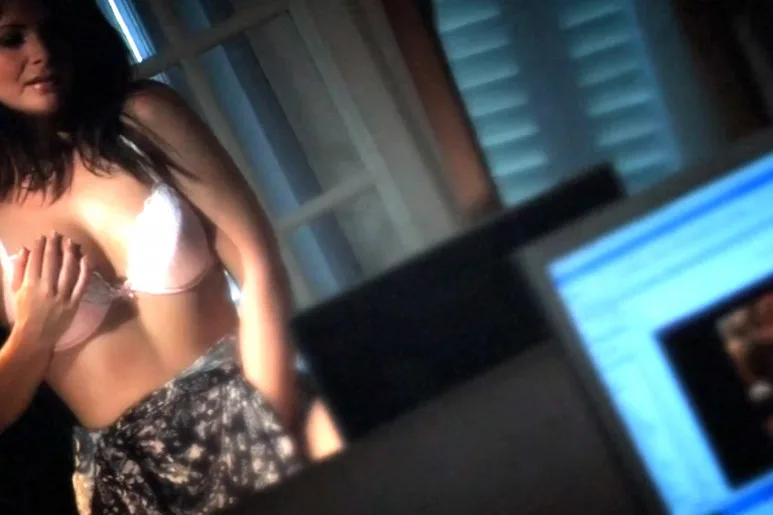 Hardcore Cybersex for a hot couple and a horny voyeur girl fingering hard her pussy (DorcelClub 2010)