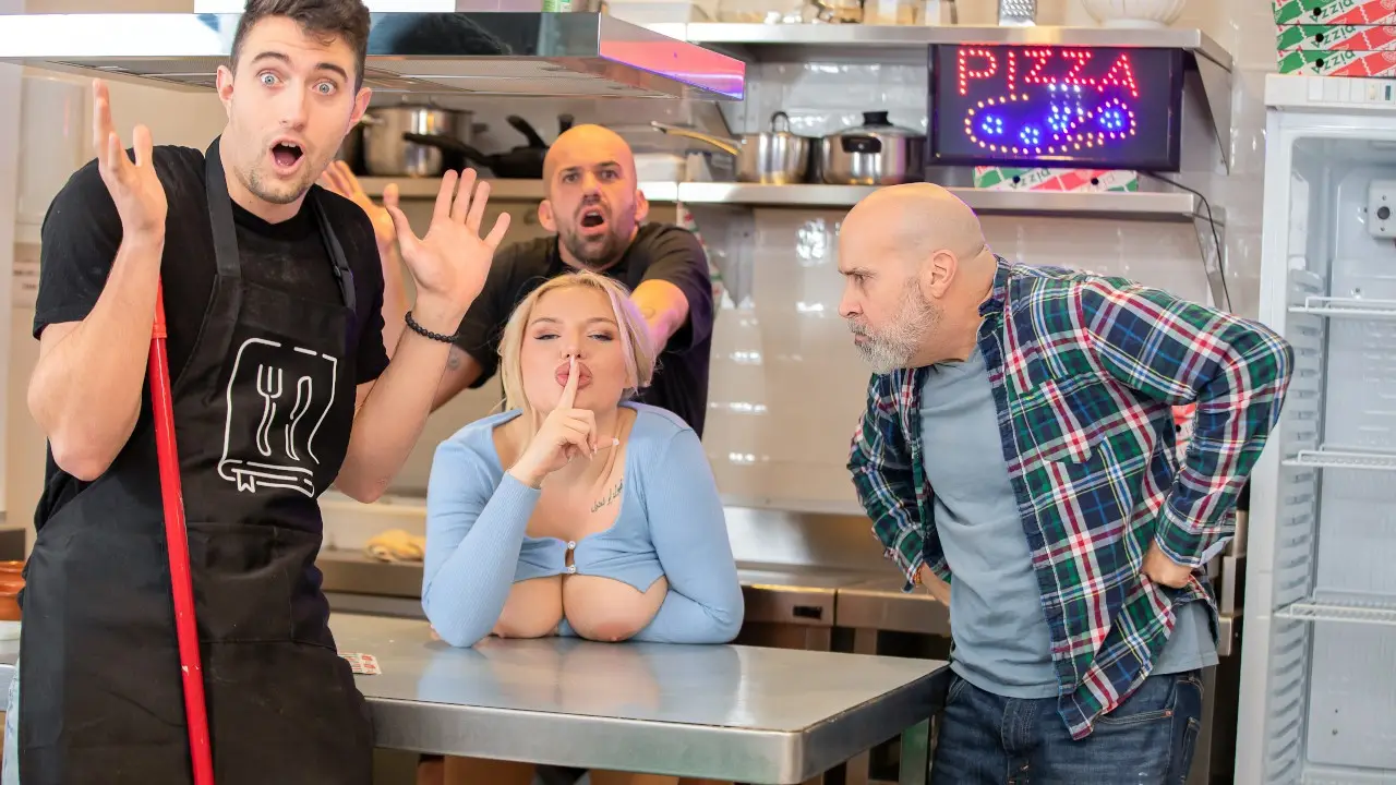 Stepmom visits the family pizza shop (LetsDoeIt 2023)