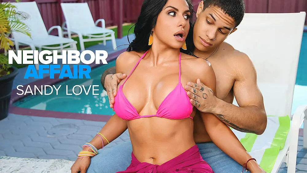Busty Latina Sandy Love gets her body massaged before taking the neighbor's cock (NaughtyAmerica 2024)