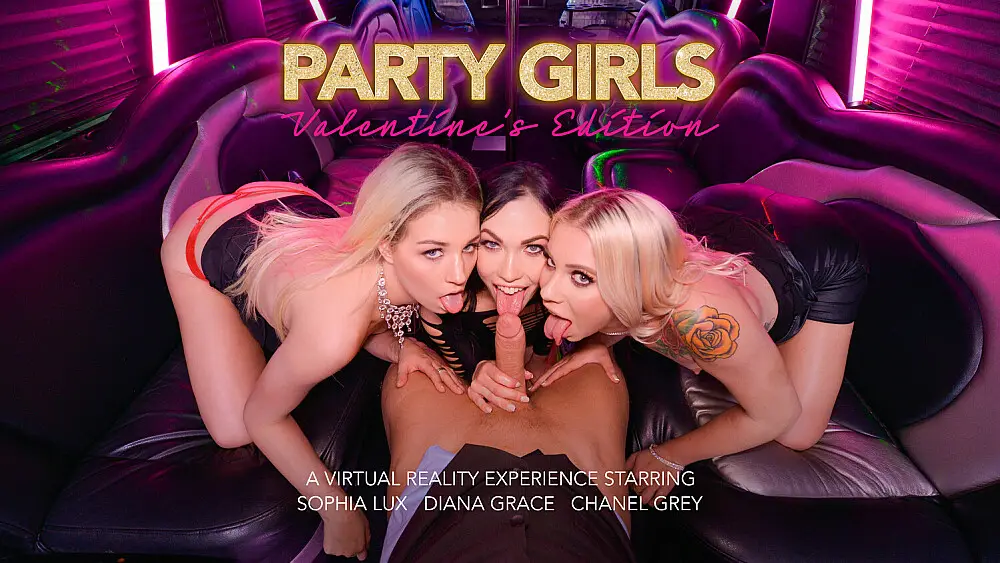 Valentine's Day with Chanel Grey, Diana Grace, and Sophia Lux (NaughtyAmerica 2020)
